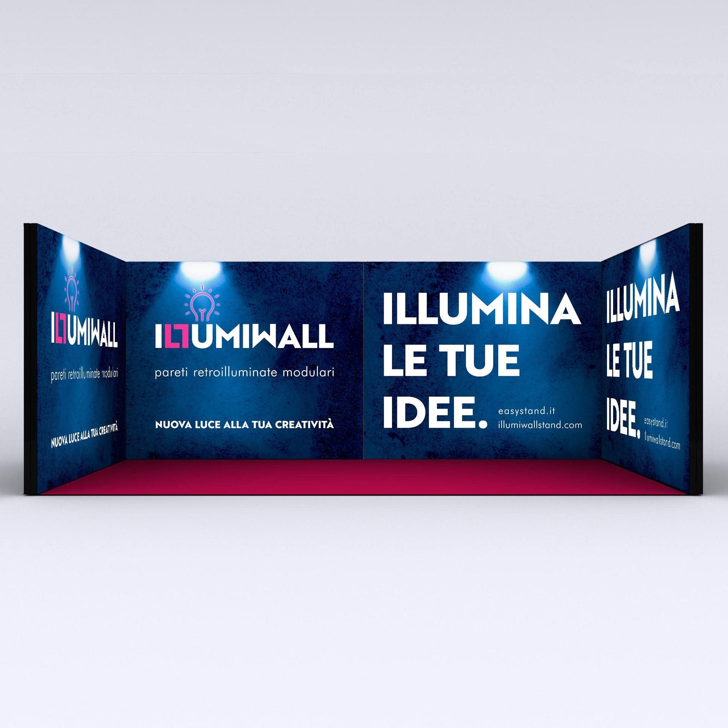 Cubo Stand 600x300x250h Stand retroilluminato - ILLUMIWALL