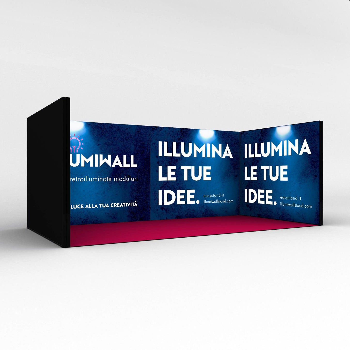 Cubo Stand 600x300x250h Stand retroilluminato - ILLUMIWALL