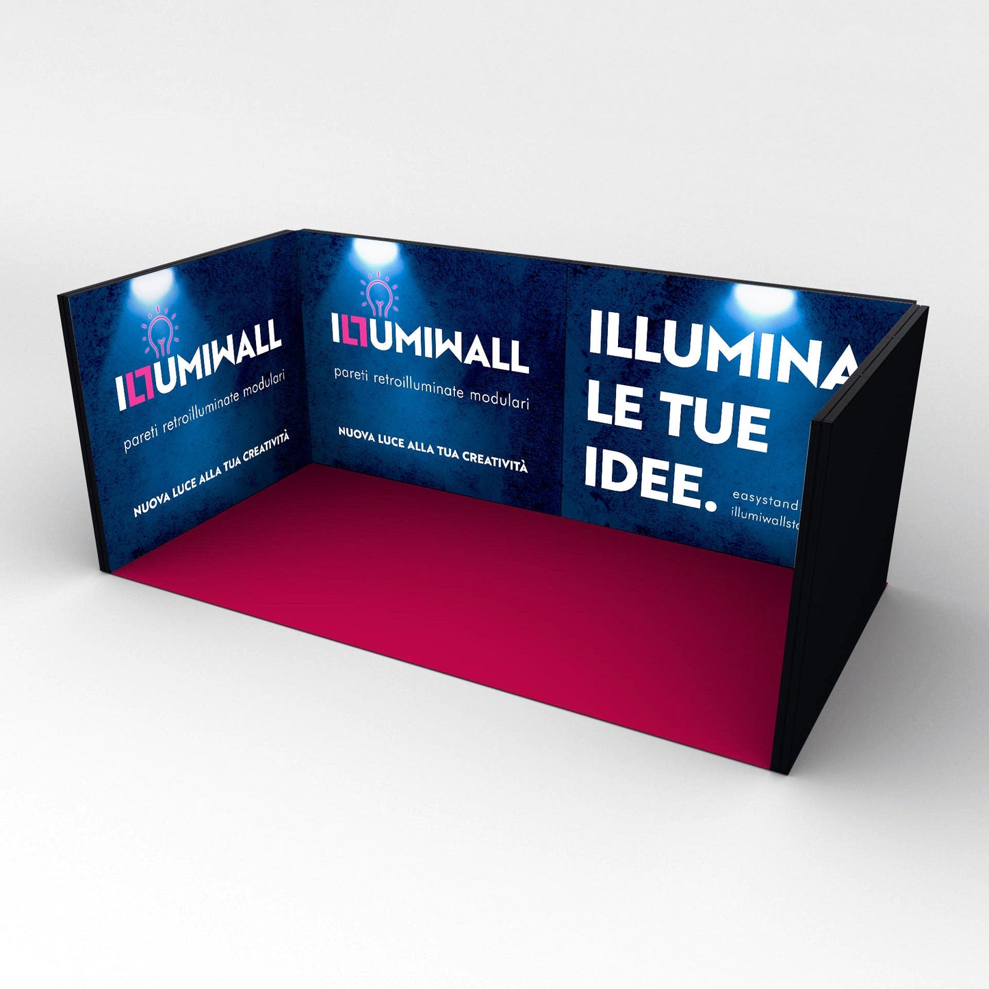 Cubo Stand 600x300x250h Stand retroilluminato - ILLUMIWALL