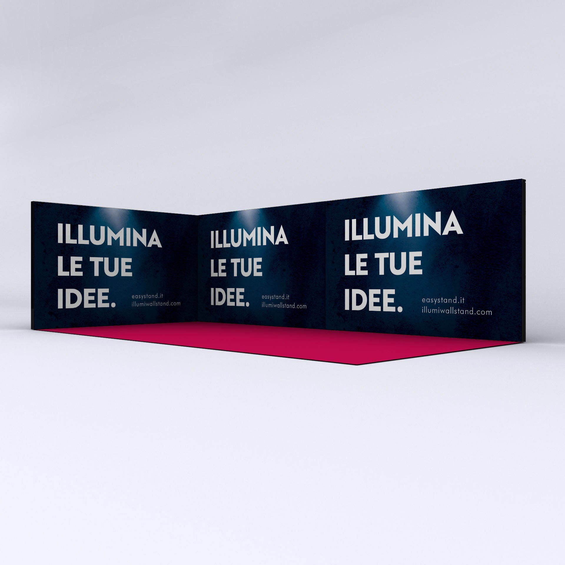 Stand angolare 800x400x250h Stand retroilluminato - ILLUMIWALL