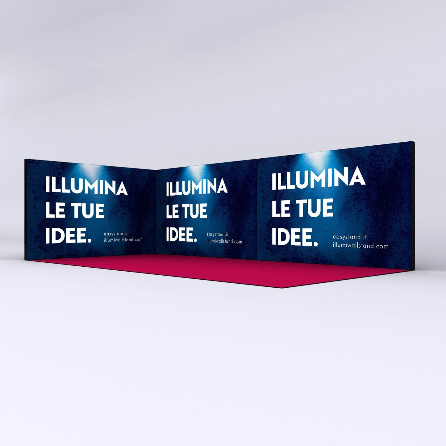 Stand angolare 800x400x250h Stand retroilluminato - ILLUMIWALL